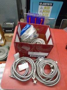 Box of approx 10 new braided water lines. As shown.