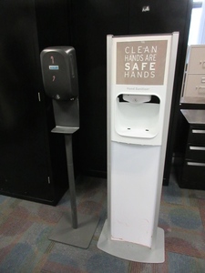lot 170 image: FREE STANDING HAND SANITIZER UNITS
