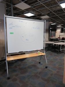 lot 209 image: HERMAN MILLER ROLLING WHITE BOARD EASEL