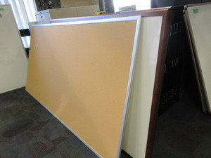lot 293 image: WALL MOUNT WHITE BOARD AND CORK BOARD