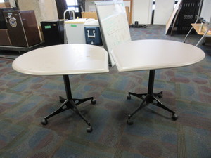 lot 303 image: HERMAN MILLER ROLLING TEARDROP TABLES