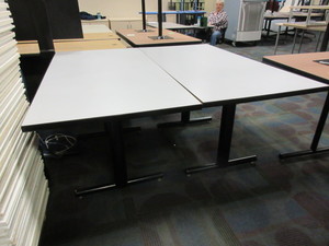 lot 320 image: JOHNSON INDUSTRIES GRAY LAMINATE TOP FOLDING TABLES