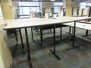 lot 324 image: JOHNSON INDUSTRIES STANDING WORK TABLES