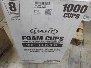 lot 17 image: Case of 1000 - 8 oz Foam Cups for H...