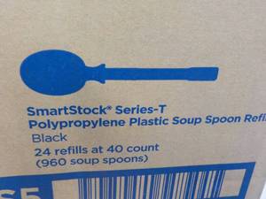lot 49 image: Dixie 960 Black Plastic Soup Spoons...