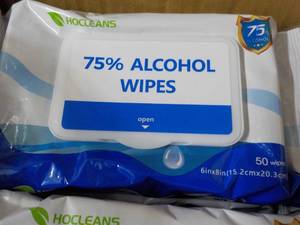 lot 133 image: Case of 1200 Ho Cleans Alcohol Wipe...