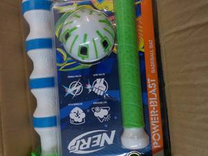 lot 164 image: 4 Nerf Power Blast Baseball Bat Set...