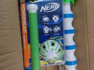 lot 165 image: 4 Nerf Power Blast Baseball Bat Set...