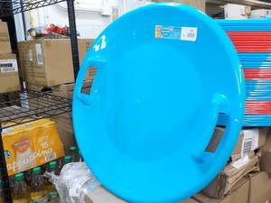 lot 237 image: 5 Blue or Red Snow Saucer Sleds...