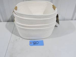 lot 80 image: 4 Pack Lot - Ivory Rope Baskets