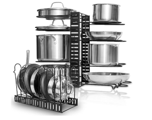 lot 63 image: GeekDigg Pot Rack Organizer For Cabinet or Countertop