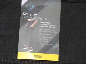 lot 100 image: 10 Piece Lot Members Mark Perforated Leggings - Medium - 10 Black