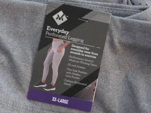 lot 102 image: 4 Piece Lot - Members Mark Grey Perforated Leggings - XXL