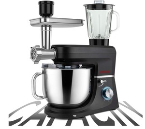 lot 42 image: COOKLEE 6-IN-1 Stand Mixer, 8.5 Qt. Multifunctional Electric Kitchen Mixer with 9 Accessories for Most Home Cooks, SM-1507BM, Silver