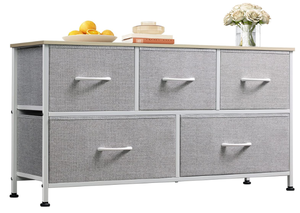 lot 58 image: WLIVE Dresser for Bedroom with 5 Drawers - Lt Grey