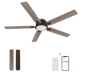 lot 12 image: CEME 52 Indoor & Outdoor Ceiling Fan With Light 10 Speeds Compatible with Alexa, Siri, Google & Smart App