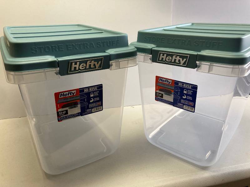 Hefty Storage Bins  OFFICE #213 - NEW CHAIRS, OFFICE & SHIPPING