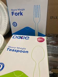 Paper Plates, Forks and Spoons