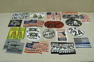 lot 86 image: Large Assortment Pro Gun Stickers