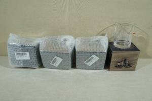 lot 103 image: 4 Lucky Shot Etched Whiskey Glasses I Have Too Many Guns with Embedded Bullet