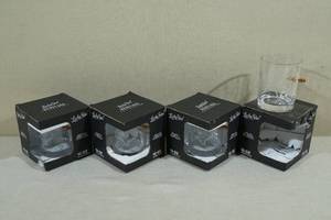 lot 109 image: 4 Lucky Shot Etched Whiskey Glasses Texas with Embedded Bullet