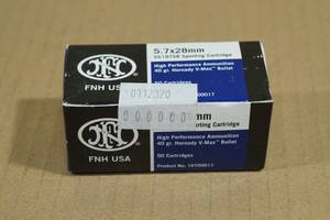 lot 146 image: 50 FNH 5.7 x 28mm 40 Gr Hornady V-Max Ammo