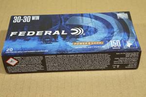 lot 155 image: 20 Federal Power Shok .30-30 Win 150 Gr JSP FN Ammo