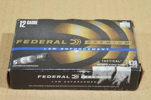 lot 157 image: 5 Federal Premium LE Tactical 12 Gauge 2-34 438 Gr HP Rifled Slug Ammo