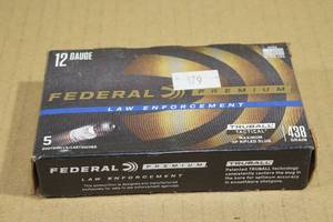 lot 159 image: 5 Federal Premium LE Tactical 12 Gauge 2-34 438 Gr HP Rifled Slug Ammo