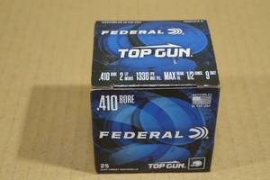 lot 170 image: 25 Federal Top Gun .410 Gauge 2-12 9 Shot Shotshells