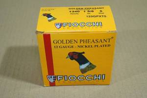 lot 177 image: 25 Fiocchi Golden Pheasant 12 Gauge 3 Nickel Plated 5 Shot Shotshells