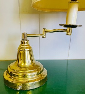 lot 45 image: Pair of Brass Adjustable Armed Brass Table Lamps