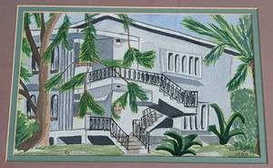 lot 33 image: Three Framed Tropical Scenic Watercolor Paintings