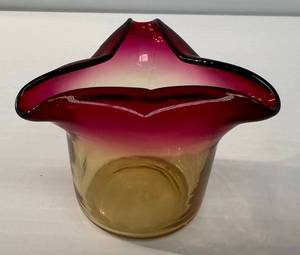 lot 87 image: 2 14 Tall Antique Amberina Victorian Toothpick Holder