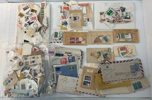 lot 100 image: Box Of Misc. Vintage Stamps