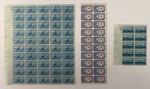lot 117 image: Group Of Misc. Vintage Sheets Of Unused Stamps