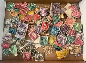 lot 124 image: Group Of Misc. Vintage Stamps Including 30 Cent Buffalo And More