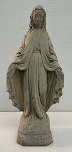 lot 133 image: Vintage Virgin Mary Cement Garden Statue 17 14