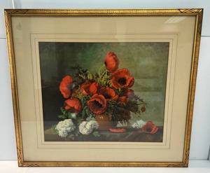 lot 164 image: 31 12 x 27 12 Vintage Gold Framed Behind Glass Print