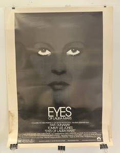 lot 182 image: 1978 30 x 40 Vintage Movie Theatre Poster Eyes Of Laura Mars  Faye Dunaway , Tommy Lee Jone  (Slight Water Damage On Edge, Can Be Hidden By Matting)