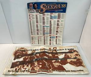 lot 198 image: Two Vintage Counter Top Advertisment Mats 1 Winchester 1 Sierra Bulletsmiths