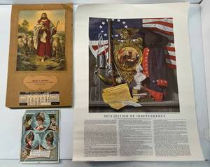 lot 202 image: Group Of Misc. Vintage Paper Items Including 1938 Calendar (Not complete) And More