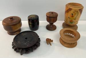 lot 222 image: Group Of Misc. Wooden Bowls And More