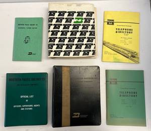 lot 232 image: Group Of Misc. Vintage Railroad Items Including Telephone Directories And More