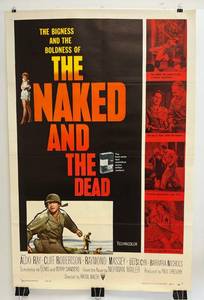 lot 242 image: 1958 Movie Theatre Poster The Naked And The Dead 27 x 41 #58229 (With Original Folds)