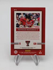 2017 Patrick Mahomes Contenders Draft Picks School Colors Rookie Card
