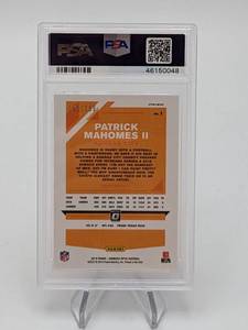 2019 Patrick Mahomes Donruss Optic Orange 199 Football Card PSA 9