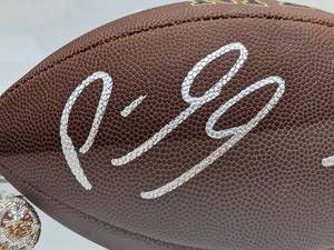 Patrick Mahomes & Travis Kelce Signed  Autographed Full Size Football in Premium Display Case w COA