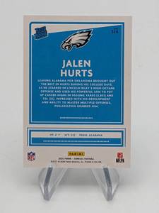 2020 Jalen Hurts Donruss Rated Rookie RC Football Card