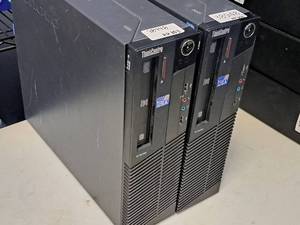 lot 983 image: Lot of (2) Lenovo ThinkCentre M82 G2U M Series Desktop PC